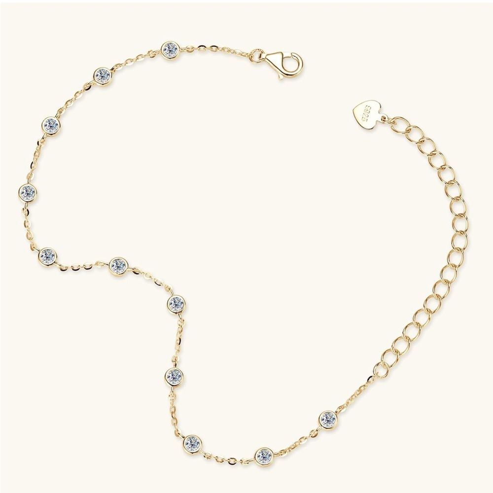 14k Diamond Station Bezel Bracelet - Picture 3 of 6